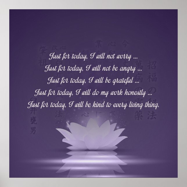 Affiche Principes de Reiki - Préceptes de Reiki (Devant)