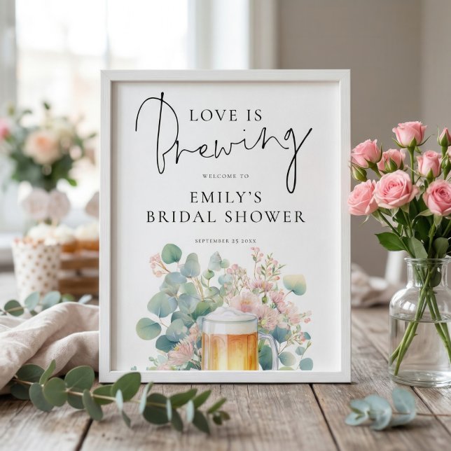Affiche Printable Beer Love Brewing Welcome Bridal Shower (Créateur téléchargé)