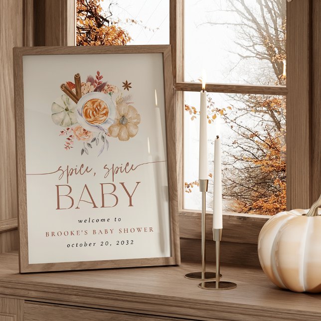 Affiche Printable Pumpkin Spice Baby Shower Welcome Sign (Créateur téléchargé)