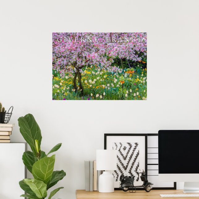 Affiche Printemps à Claude Monet Garden (Bureau à domicile)