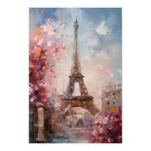 Printemps à Paris La Tour Eiffel Peinture à l'huil