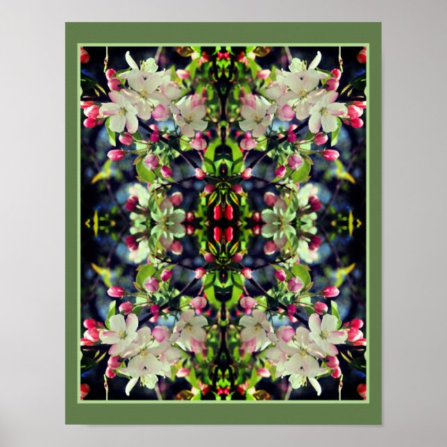 Affiche Printemps Crabapple Blossoms Abstraits (Devant)