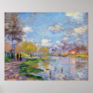 Affiche Printemps de Claude Monet au bord de la Seine