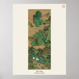 Affiche Printemps des fleurs de pêcher - Qiu Ying, Ming