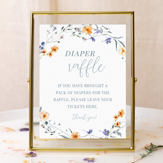 Affiche Printemps Été Baby shower Floral Déchets Raffle (Créateur téléchargé)