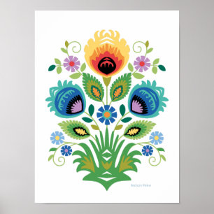 Affiche Printemps floral en Wycinanki polonais