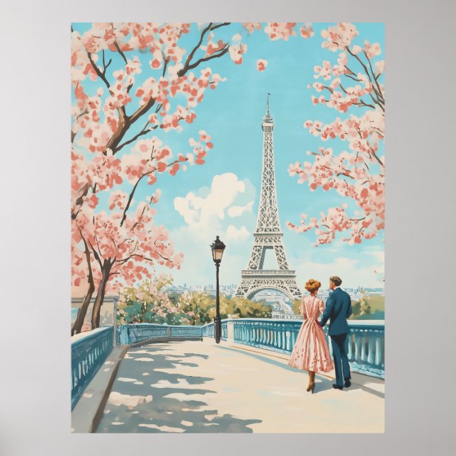 Affiche Printemps romantique à Paris (Devant)