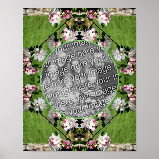 Affiche Printemps Rose Et Blancs Ajoutez Votre Propre Phot (Devant)