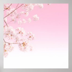 Affiche Printemps Sérénité au Cerisier Rose