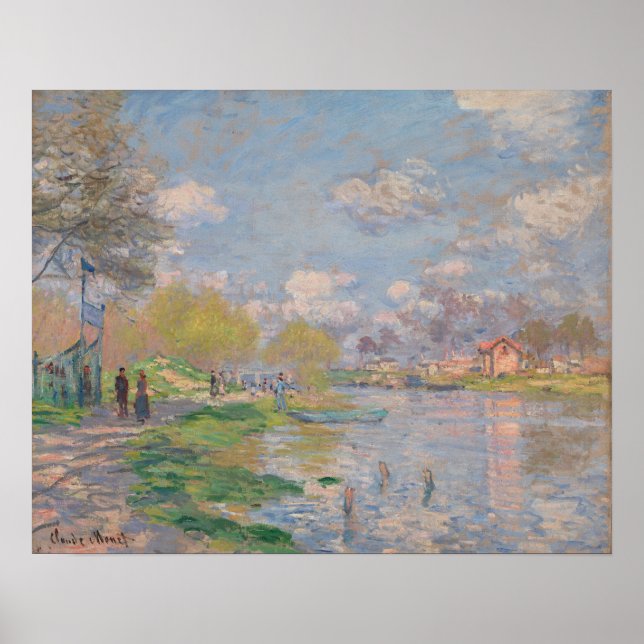 Affiche Printemps sur la Seine par Monet Impressionniste (Devant)