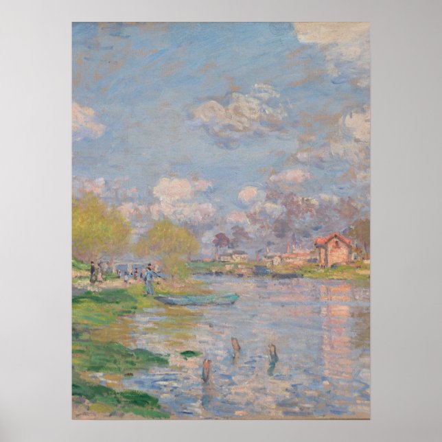 Affiche Printemps sur la Seine par Monet Impressionniste (Devant)
