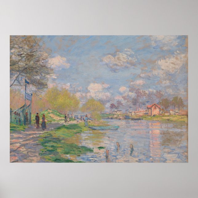 Affiche Printemps sur la Seine par Monet Impressionniste (Devant)