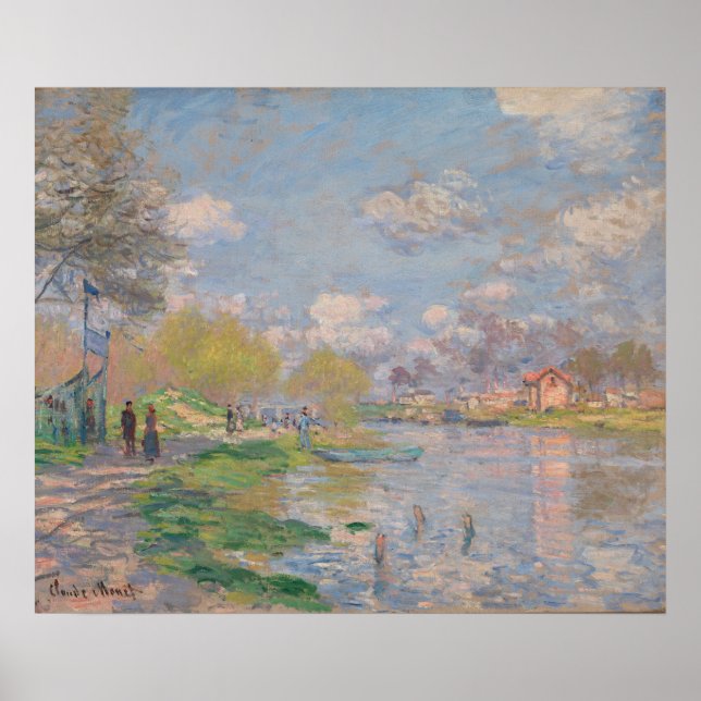 Affiche Printemps sur la Seine par Monet Impressionniste (Devant)