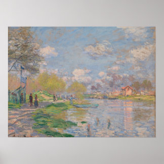 Affiche Printemps sur la Seine par Monet Impressionniste