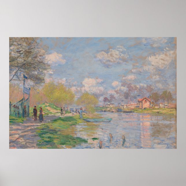Affiche Printemps sur la Seine par Monet Impressionniste (Devant)