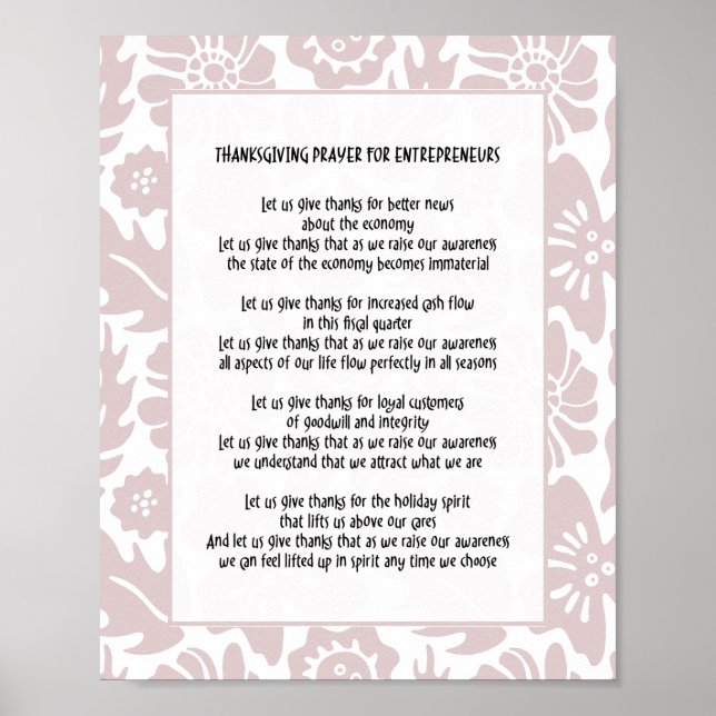 Affiche Prions la Fleuriste Patronne : Rendons Grâce (Devant)