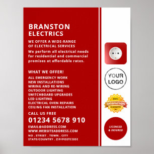 Affiche Prise d'alimentation à deux broches, publicité par