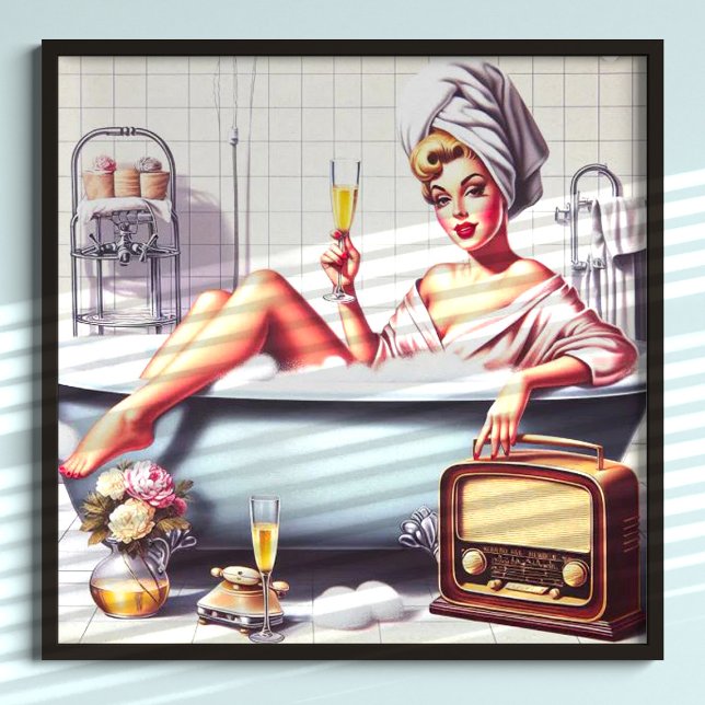 Affiche Prise de bain vintage (Créateur téléchargé)