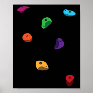 Affiche Prises d'escalade pour grimpeur Bouldering pour ho
