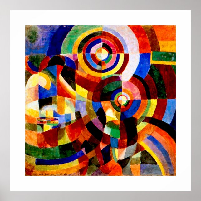 Affiche Prismes électriques - Art Abstrait Vintage par Del (Devant)