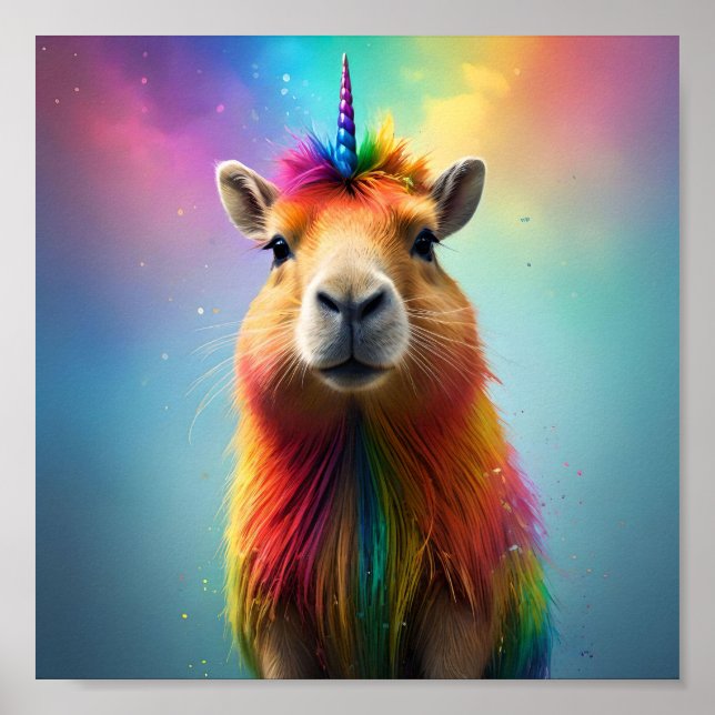 Affiche Prismhorn : Le Capybaraicorn Arc-en-ciel, (Devant)