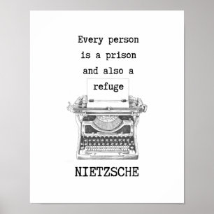 Affiche Prison and REFUGE philosophy quote by Nietzsche