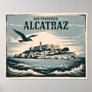 Affiche Prison de l'Île d'Alcatraz San Francisco Voyage Ré