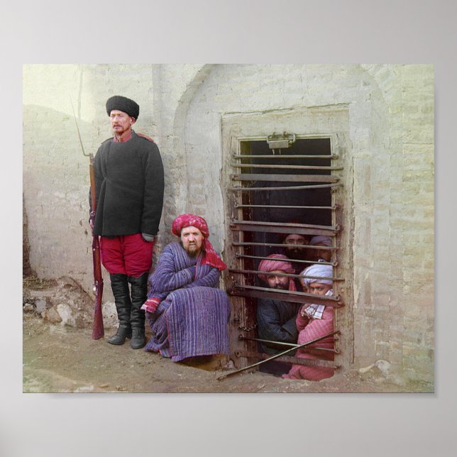 Affiche Prison et détenus - photo couleur Vintage de 1912 (Devant)