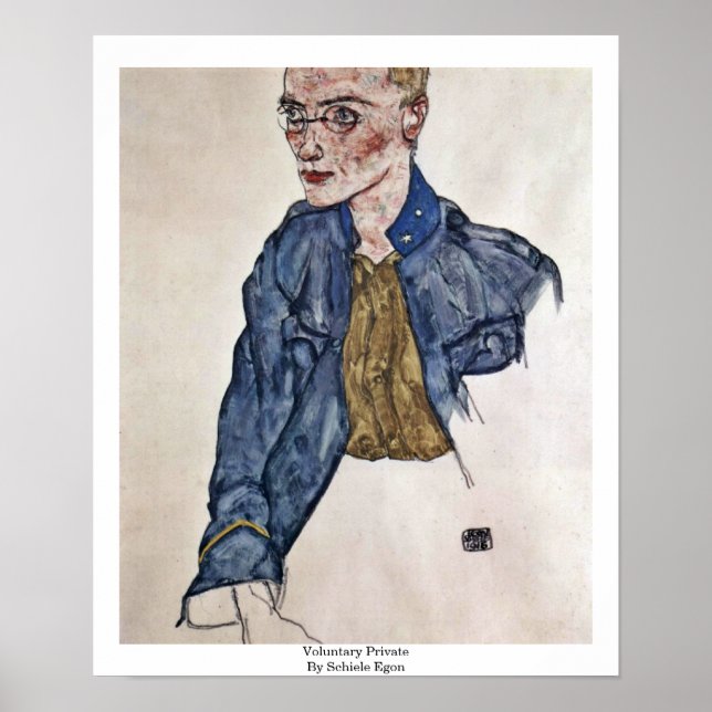 Affiche Privé Volontaire Par Schiele Egon (Devant)