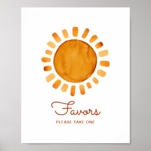 Affiche Privilégie le Baby shower de soleil Boho Watercolo