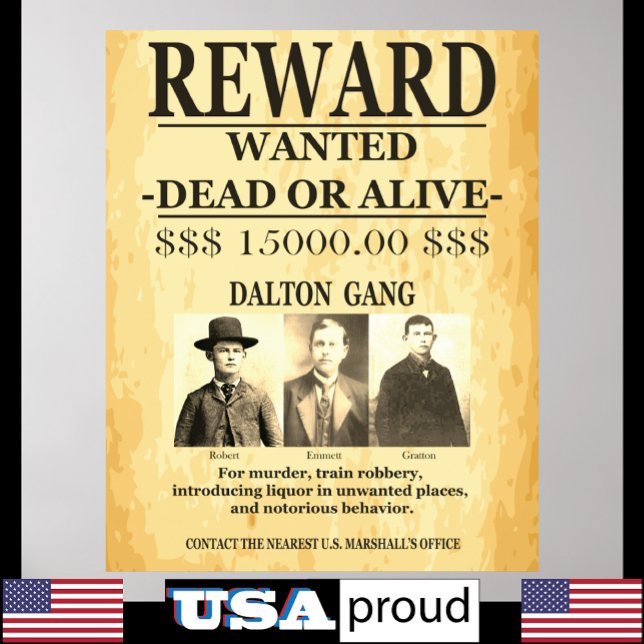 Affiche Prix Dalton Gang offert Recherché (Créateur téléchargé)