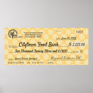 Affiche Prix de la prime de charité pour chèque de fausse