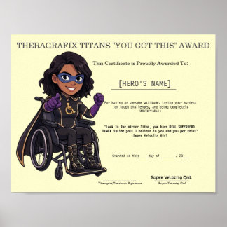 Affiche Prix de motivation de super-héros pour thérapie pé