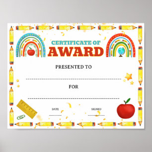 Affiche prix de réussite de la classe éditable