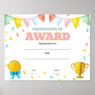 Affiche prix de réussite de la classe éditable