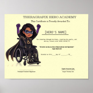 Affiche Prix de thérapie pédiatrique pour la vitesse et la
