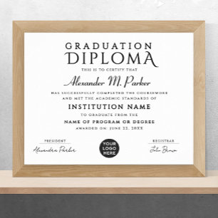 Affiche Prix du logo d'appréciation de classe noire blanch