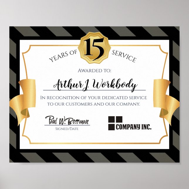 Affiche Prix Faux or universel de l'anniversaire de l'empl (Devant)