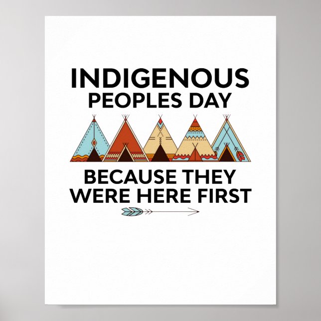 Affiche Prix Indigenous Peoples Day They Were Here First N (Devant)