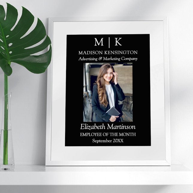 Affiche Prix Monogramme ou Ajouter un logo Entreprise Empl (Edit to Customize text, colors and more)