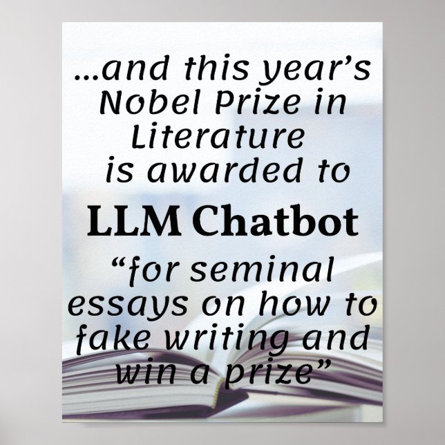 Affiche Prix Nobel de littérature LLM Chatbot (Devant)
