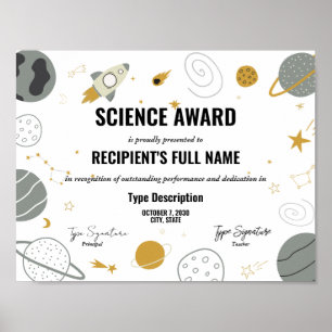 Affiche Prix Science avec thème spatial