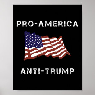 Affiche Pro-amérique Anti-trump Américain Drapeau Usa Femm