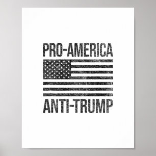 Affiche Pro Amérique Anti Trump Drapeau Américain Patriot