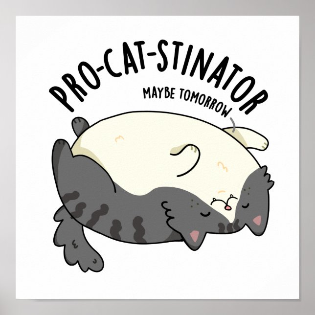 Affiche Pro-chat-stinator Funny Fat Cat Pun (Devant)