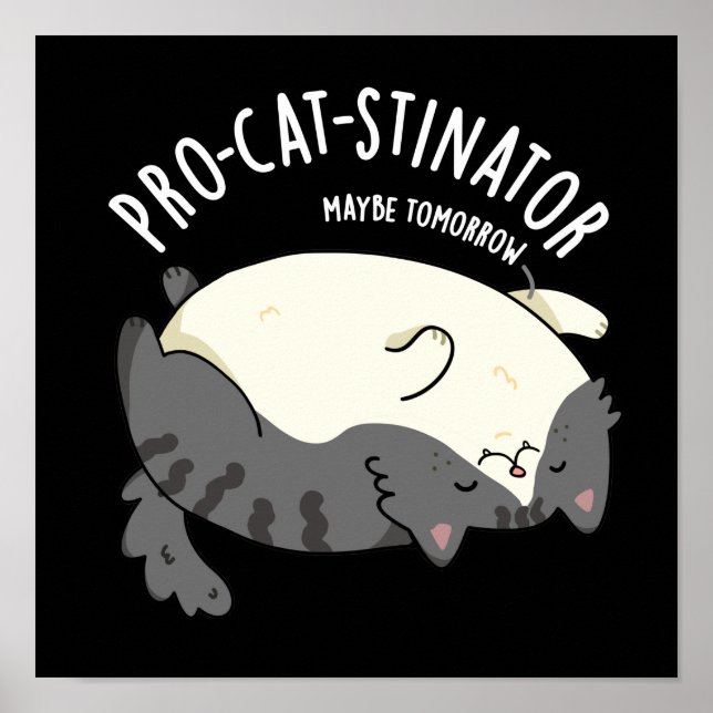 Affiche Pro-chat-stinator Funny Fat Cat Pun Dark BG (Devant)