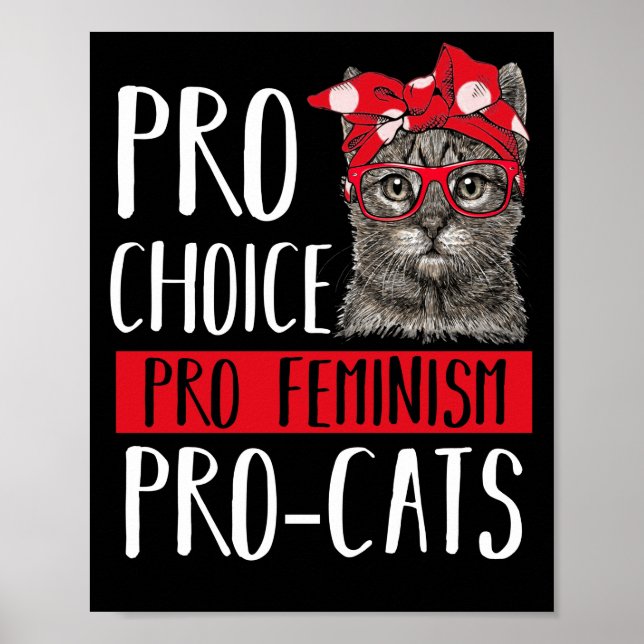 Affiche Pro Choice Pro Feminism Pro Cats Cat With Bandana (Devant)