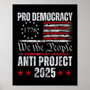 Affiche Pro Democracy Anti Project 2025 Stop Project 2025