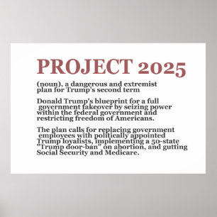 Affiche Pro Democracy Anti Project 2025 Trump républicain