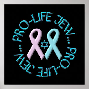 Affiche "Pro-Life Jew" w/Star of David & Ribbons
